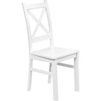 Jídelní židle Židle s křížovým opěradlem Bílá/bílá