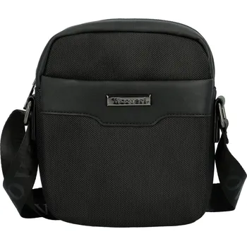 Kabelka Trendy pánská textilní crossbody taška Coveri Safron, černá