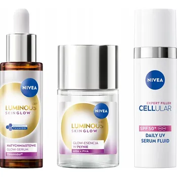 Pleťové sérum NIVEA LUMINOUS 630 + CELLULAR sada: sérum 30 ml + esence 100 ml + fluid 30 ml