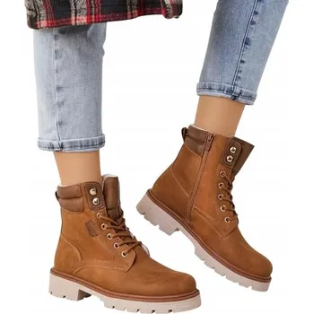 Dámská zimní obuv HNĚDÉ KOTNÍKOVÉ BOTY WORKERY DÁMSKÉ FIEMO 40