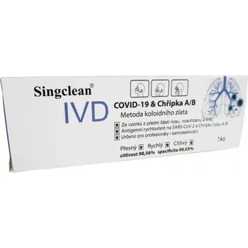 Diagnostický test Singclean IVD antigenní výtěrový test COVID-19 & Chřipka A/B 1 ks