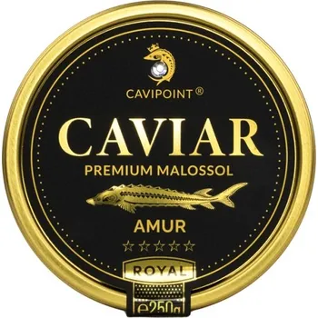 konzervovaná ryba CAVIPOINT AMUR ROYAL - PREMIUM sturgeon caviar, 250g tin