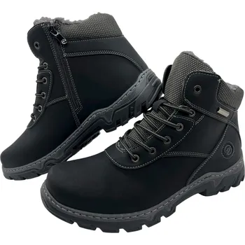 Pánská zimní obuv Pánské černé šněrovací zimní boty 06 Barva: Černá, Velikost: 42