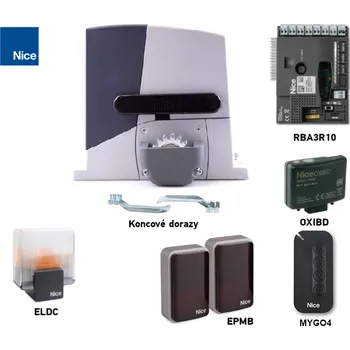 Pohon brány Sada pohonu pro posuvnou bránu do 600kg/8m NICE Robus RB600P (D)