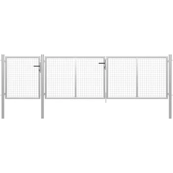 Plot zahrada-XL Zahradní branka ocelová 400 x 75 cm stříbrná 144346