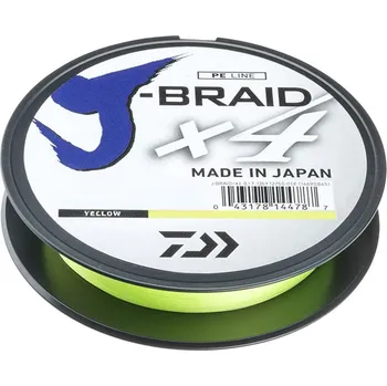 DAIWA splétaná šňůra J-BRAID X4 135 m - Yellow - 0,17 mm, 8,4 kg, 135 m