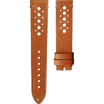 Řemínek na hodinky Kožený řemínek Biatec | Zlatohnědý Racing - 20 mm - Bez spony + 5 let záruka a dárek ZDARMA