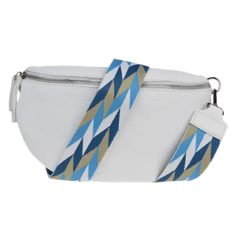 NovaKabelka.cz Kožená italská crossbody kabelka Reni Grande Bianca s přídavným popruhem IV