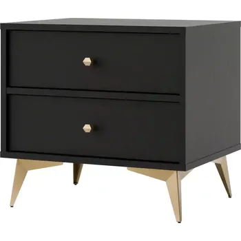 Noční stolek Noční stolek se zásuvkami Sakai 1 2S T801 Černá
