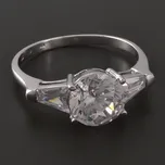 Goldpoint Prsten z bílého zlata s velkým zirkonem 8mm Velikost: 57, Váha: 3.42 g