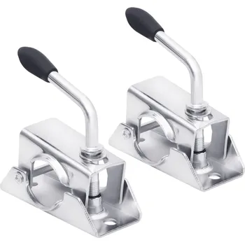 Plotový sloupek zahrada-XL Svorky na opěrné kolo 2 ks 13,5 x 6,5 x 14 cm pozinkovaná ocel 152245