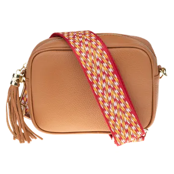 Kabelka NovaKabelka.cz Kožená italská crossbody kabelka Bala Camel s přídavným popruhem