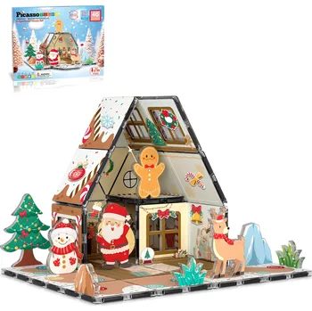 ostatní stavebnice Picasso Tiles Magnetická stavebnice – Vánoční perníkový domeček (46 ks)