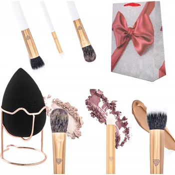 Houbička na make-up VÁNOČNÍ SADA Houbička na make-up a 3x Štětce+