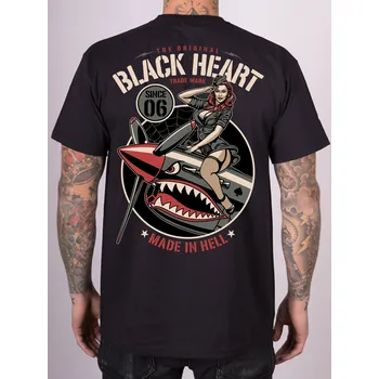 Pánské tričko A Tričko BLACK HEART AIR FIGHTER Barva: Černá, Velikost: 3Xl