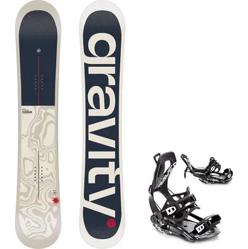 Snowboard Gravity snowboards Snowboard komplet Gravity Cosa 25/26 + vázání RAVEN Fastec FT360 Black Velikost: 156 cm, Velikost vázání: M