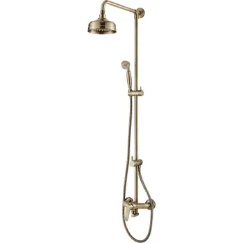 Sprchový set Omnires ART DECO nástěnný sprchový systém, kartáčovaný antický bronz AD5144BR