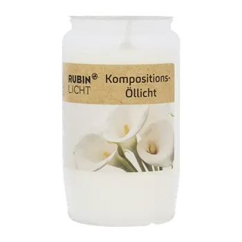 Svíčka RUBIN Olejová hřbitovní svíčka bílá