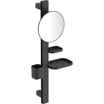 Ideal Standard Alu+ Kosmetické zrcátko, ø 20,5 cm, 71,7 × 32,4 cm, černá BD589XG