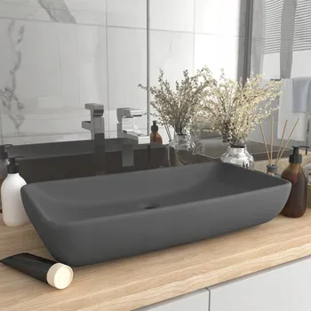 Umyvadlo Umyvadlo na desku obdélníkové VidaXL MATNÉ šedé