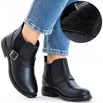 Dámská zimní obuv Wojtyłko dámské kotníkové boty s plochým podpatkem velikost 40