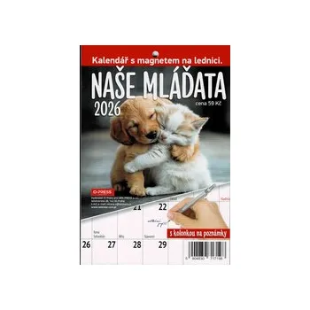 Kalendář Nástěnný kalendář 2026 s magnetem Naše mláďata