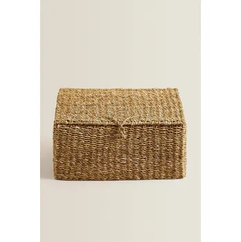 Úložný box Koš z materiálu Seagrass s víkem 53x37x25cm