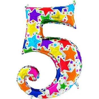 Balónek LUKY Balón narozeninový Holographic (102 cm) - číslo 5
