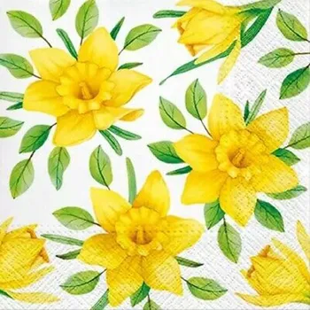 Papírový kapesník Ubrousky PAW L 33x33cm Yellow Daffodils