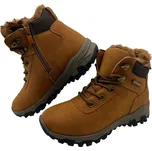 Lathaymoda Chlapecké hnědé zimní boty na šněrování Barva: Hnědá, Velikost: 32