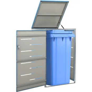 Popelnice zahrada-XL Přístřešek na popelnici 69 x 77,5 x 112,5 cm nerezová ocel 149566