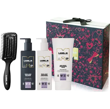 Kosmetická sada Label.M Dárkový set pro vlny bez krepatění Royal Yuzu šampon, kondicionér a maska