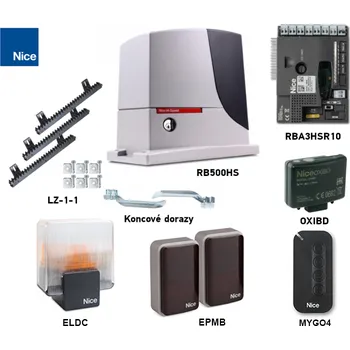 Pohon brány Sada pohonu pro brány do 500 kg/7 m NICE Robus Hi-Speed RB500 HS (F)