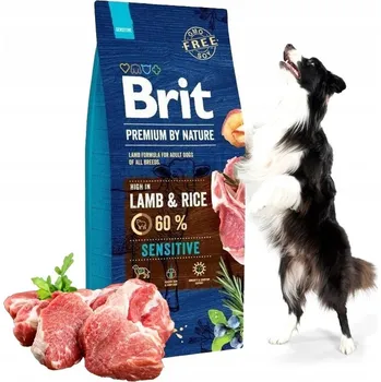 Krmivo pro psa Brit Premium Dog by Nature Sensitive Lamb 15+3 kg