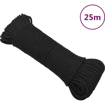 Lany zahrada-XL Lodní lano celočerné 5 mm 25 m polypropylen 152491