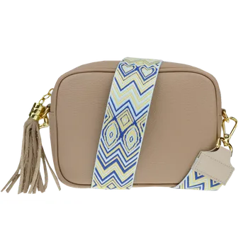 Kabelka NovaKabelka.cz Kožená italská crossbody kabelka Bala Cappuccino s přídavným popruhem V