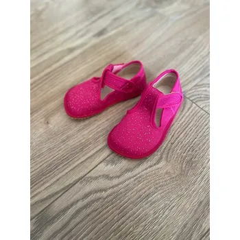 Dívčí bačkory Bačkůrky BFN 170020/W - růžové třpytky/pink shine, Beda Barefoot Velikost: 26