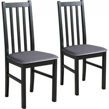 Jídelní židle Sada 2x dřevěná židle BOS10 Černá/Šedá