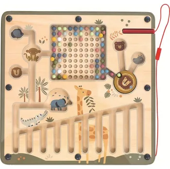 Dřevěná hračka Rappa 2Kids Toys Magnetická hrací deska Safari