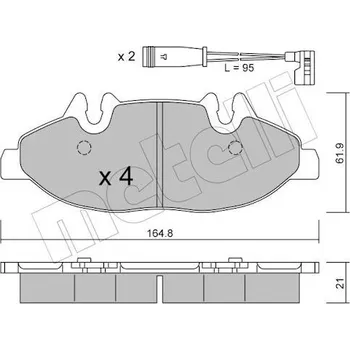 Brzdová destička Sada brzdových destiček, kotoučová brzda METELLI 22-0575-0K