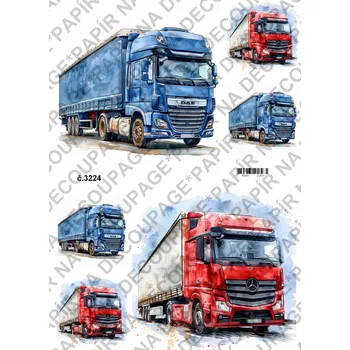 Umělecký papír Rýžový a soft papír na decoupage - Kamion - KB3224 Materiál: Soft, Rozměr: A4