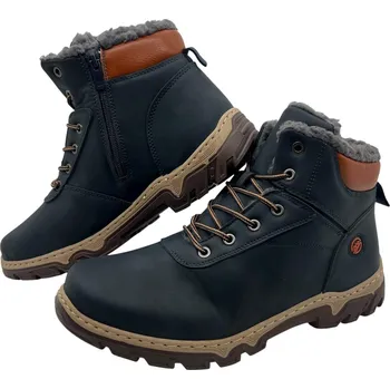 Pánská zimní obuv Pánské modré šněrovací zimní boty 01 Barva: Modrá, Velikost: 44