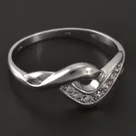 Goldpoint Lesklý bílý prsten se zirkony Velikost: 60, Váha: 2.50 g