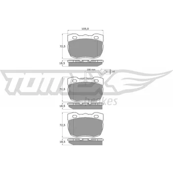 Brzdová destička Sada brzdových destiček, kotoučová brzda TOMEX Brakes TX 16-23