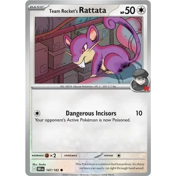 Karetní hra Team Rocket's Rattata 147/182 - Destined Rivals Typ karty: Reverse Holo