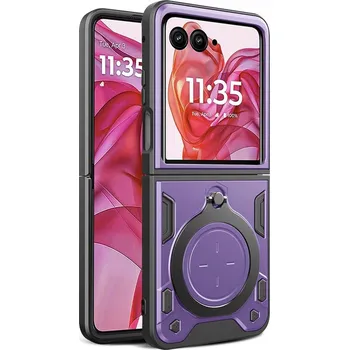 Pouzdro na mobilní telefon Pouzdro pro Motorola Razr 50 Ultra, CamGuard Pro, magnetická zadní kryt - Fialové