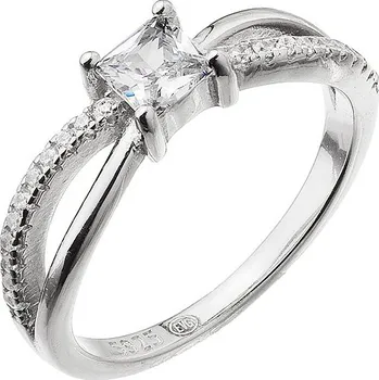 Prsten Stříbrný prsten čtvercový bílý zirkon 15016.1 Velikost: 54 (průměr 17,2 mm)