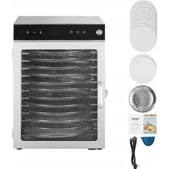 Sušička potravin Sušička potravin 800W s 12 tácy a průhledným okénkem - Dehydrátor potravin