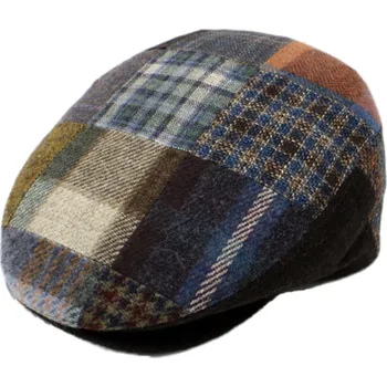 Čepice Fiebig - Headwear since 1903 Pánská hnědá zimní bekovka - Patchwork Velikost: 60 cm