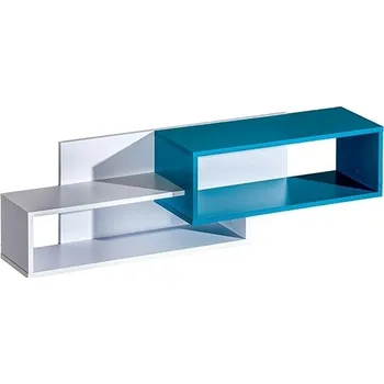 police Slevadoma Závěsná police do dětského pokoje FLUXOR 11 bílá / tyrkys